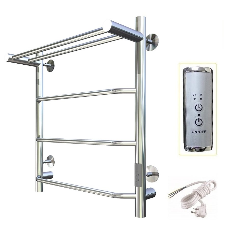 Полотенцесушитель электрический Тругор Пэк серия 6 60х40 хром, с полкой