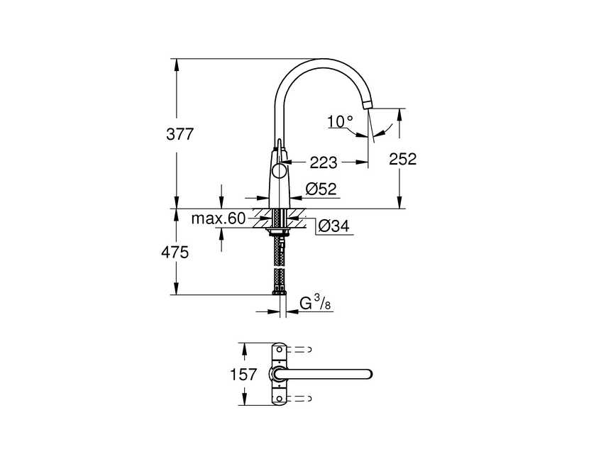 Смеситель для кухни Grohe Ambi 30189000 хром