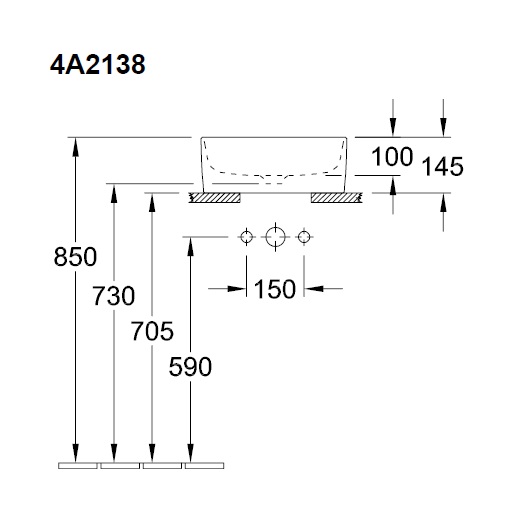 Раковина накладная 38см Villeroy & Boch Collaro 4A213801 alpin