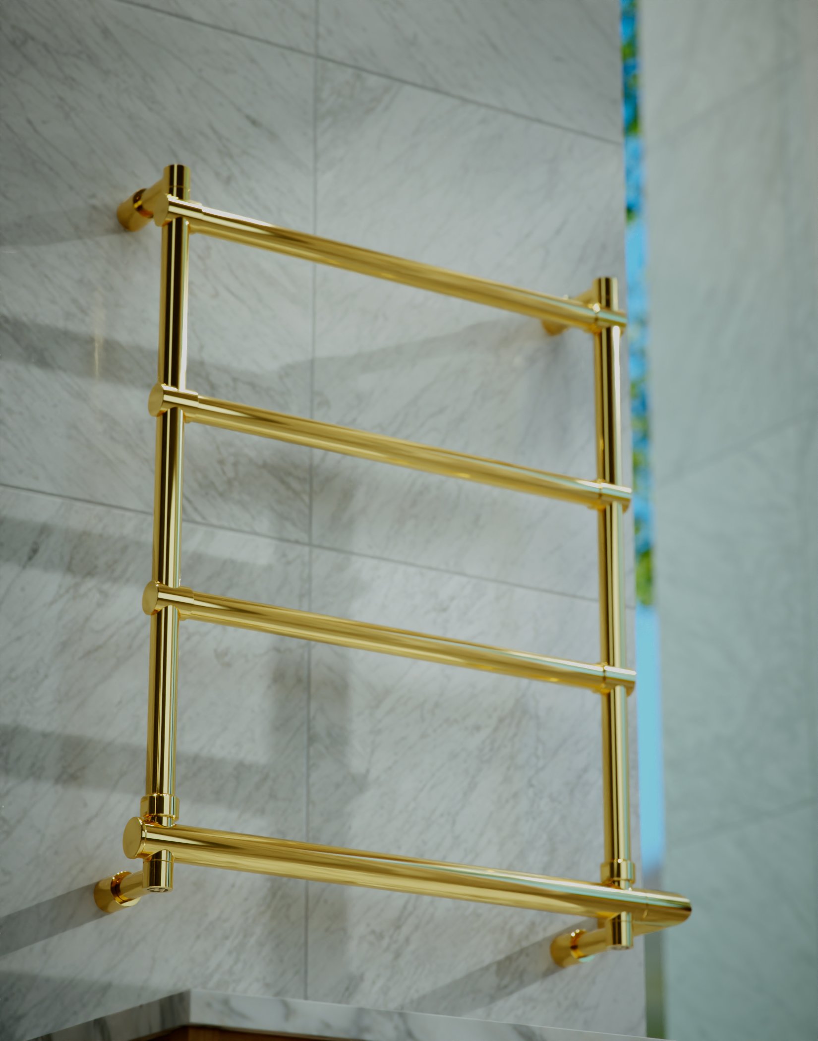 Полотенцесушитель электрический Margaroli Sole 542-4 5424704GONB 660х570 золото