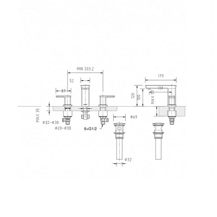 Смеситель для ванны с душем Bravat Phillis F556101C-2-ENG хром