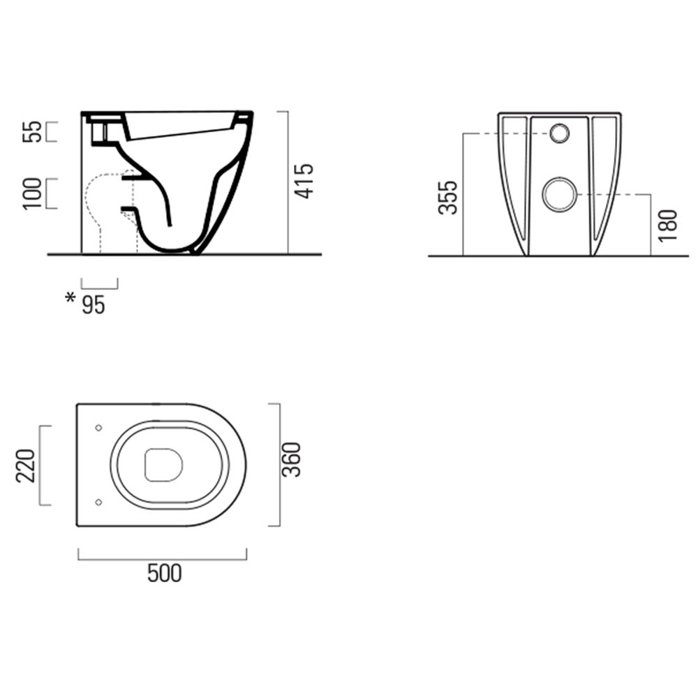 Унитаз приставной безободковый GSI Pura 882011 белый