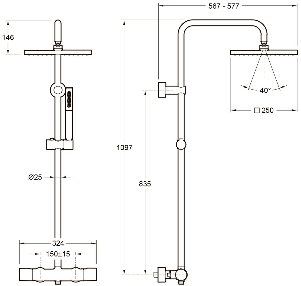Душевая стойка Jacob Delafon Brigitte E32850-CP