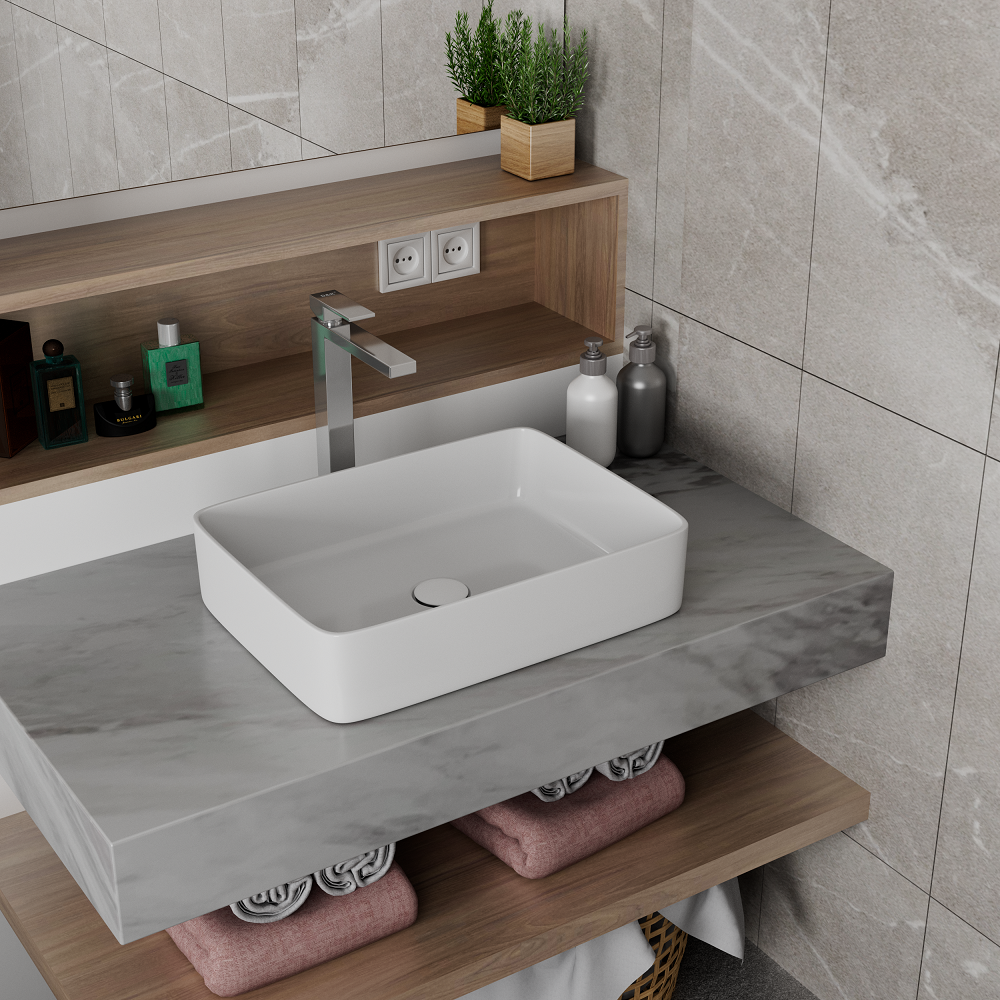 Раковина накладная 47см D&K Berlin DT1430216 белый