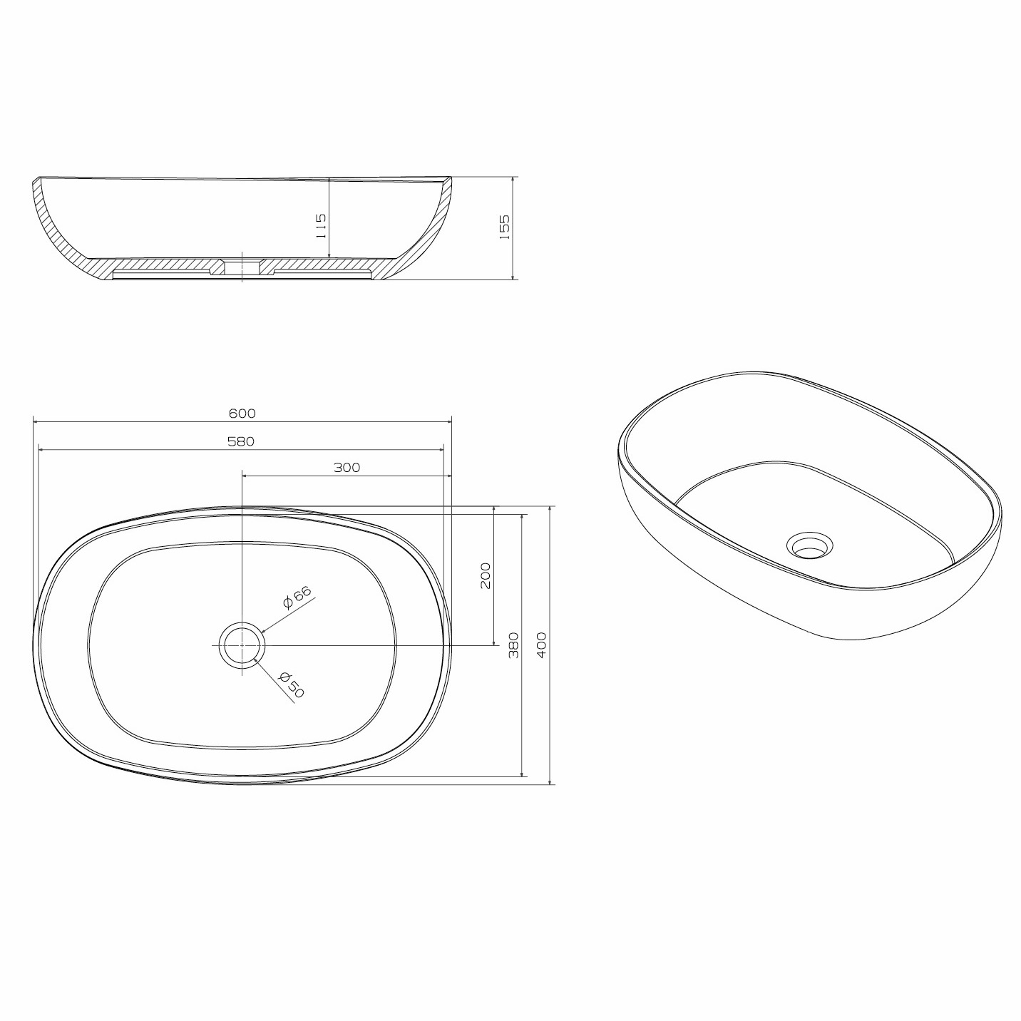 Раковина накладная прозрачная ABBER Kristall AT2805Vesuvian оливковая