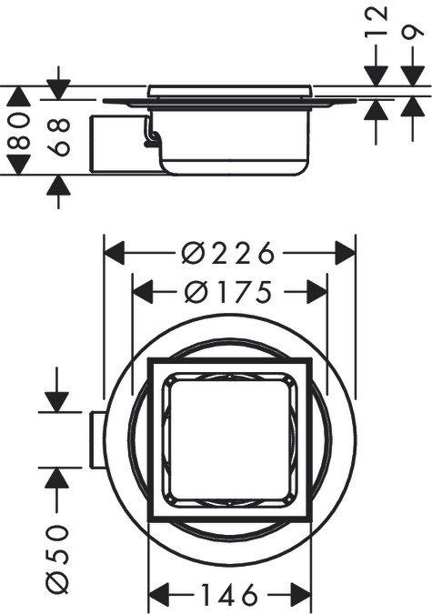Душевой трап Hansgrohe RainDrain Spot 56055800