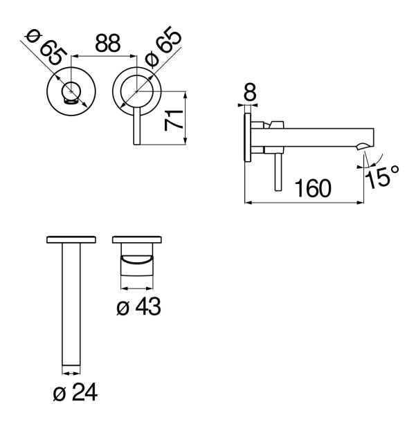 Смеситель для раковины Nobili Live LV00499CR хром
