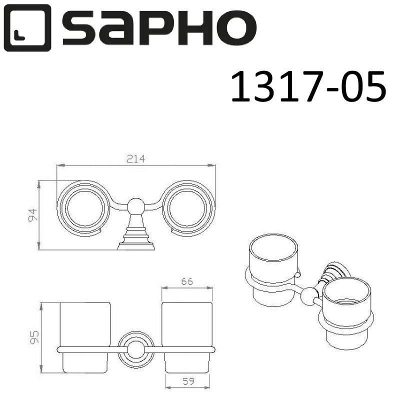 Стакан для ванной Sapho DIAMOND 1317-05 хром