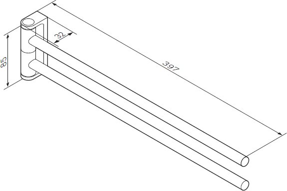 Держатель для полотенец AM PM Inspire A5032600 настенный двойной Хром