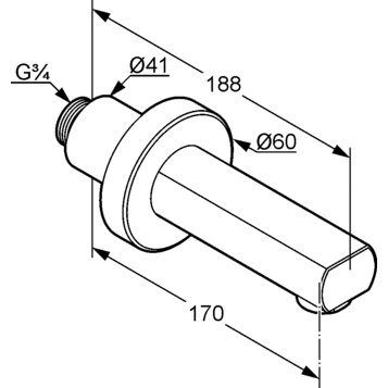Излив для ванны с душем Kludi Zenta  1350005 хром