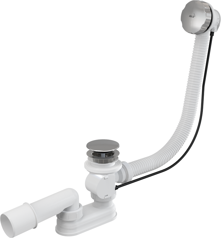 Слив-перелив Alcaplast A55KM-100 полуавтомат белый хром