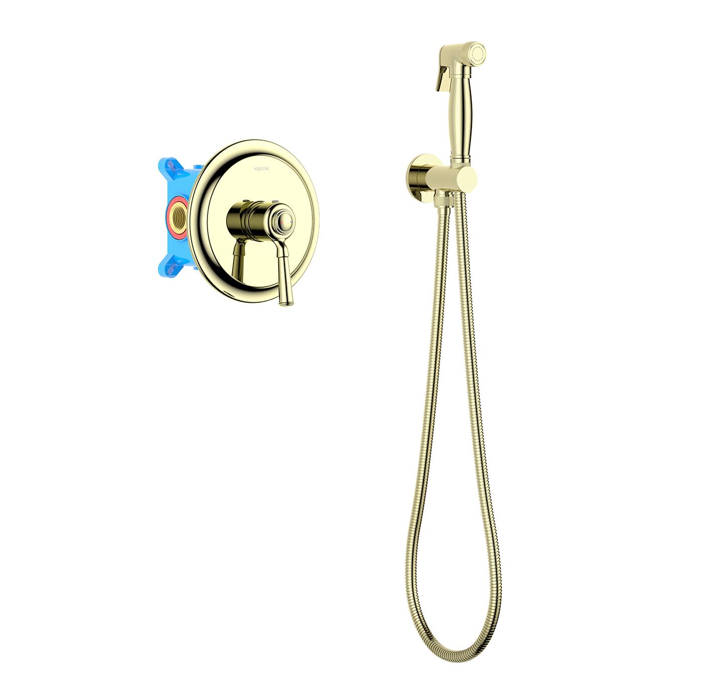 Гигиенический душ со смесителем Aquatek Классик AQ1519PG золото