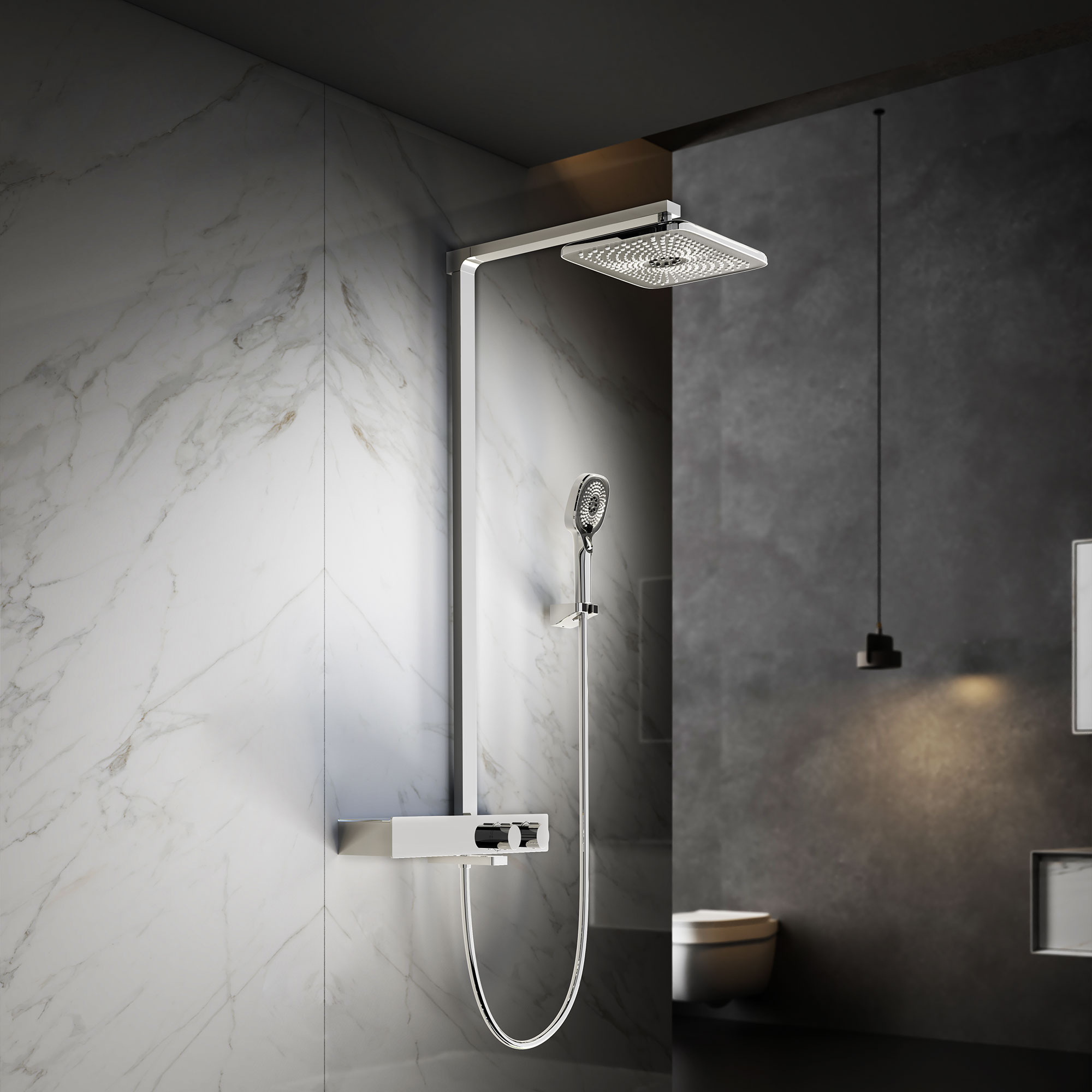 Душевая стойка с термостатом Vincea Inspire VSFS-3I13TCH хром