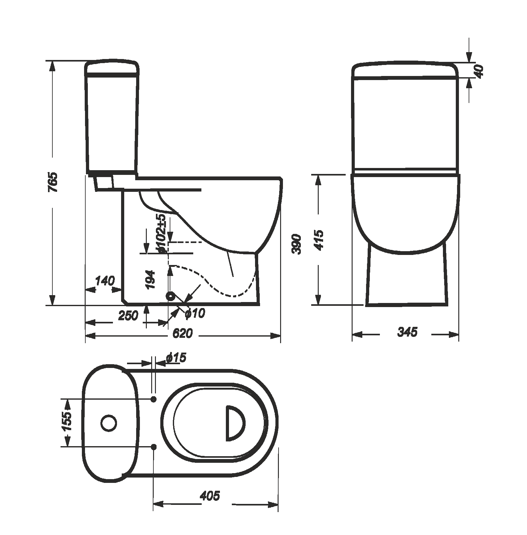 Унитаз-компакт Sanita Luxe Art DM ARTSLCC01040622 с бачком и сиденьем микролифт