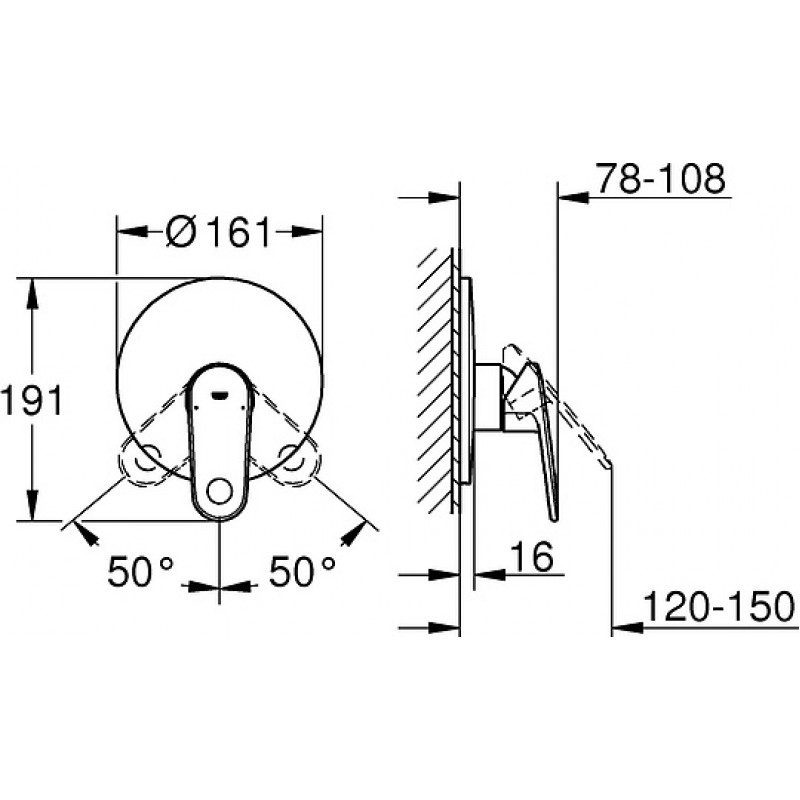 Смеситель для душа Grohe Europlus 19537002 хром