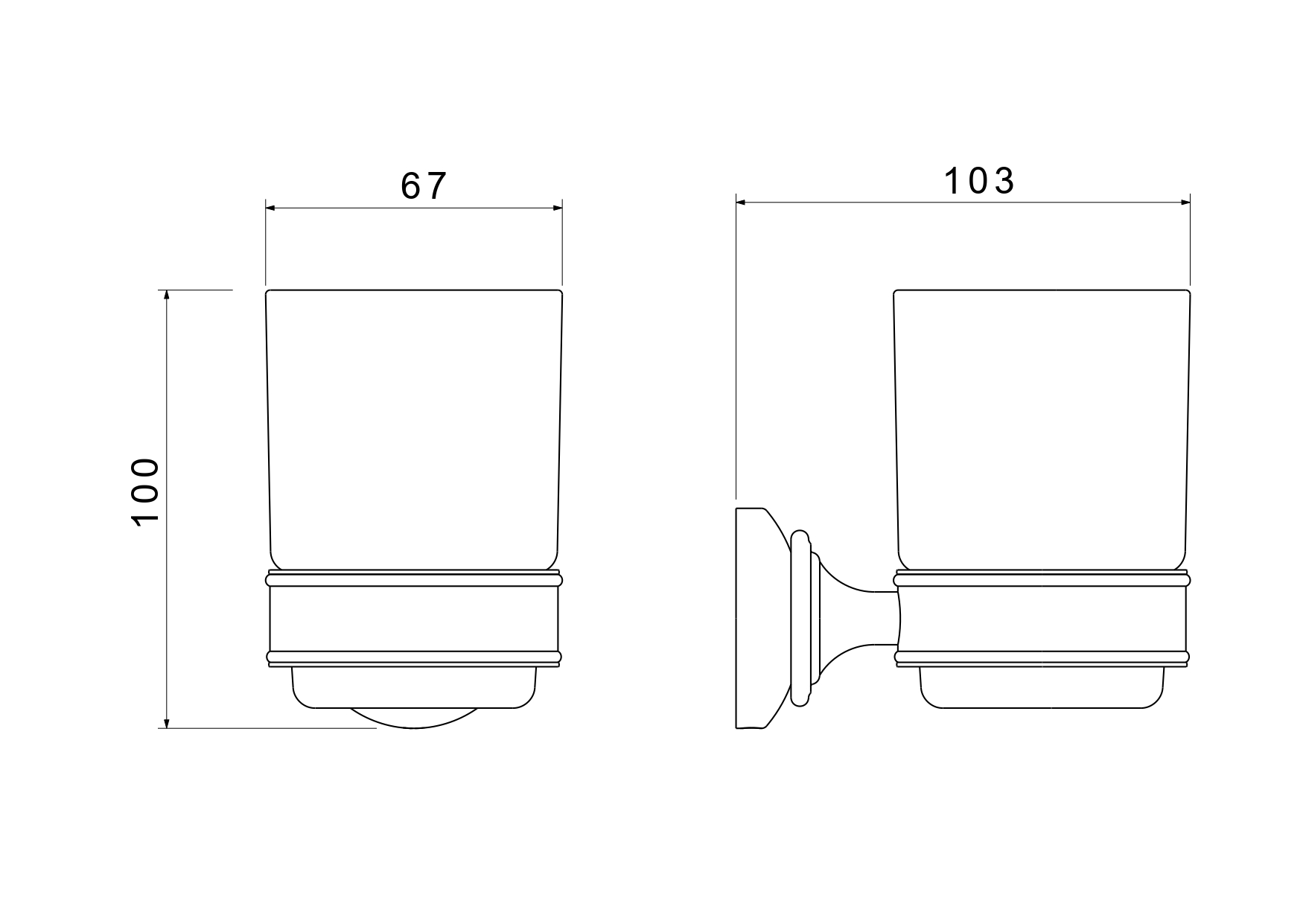 Стакан для ванной Aquatek Классик AQ4504PG золото
