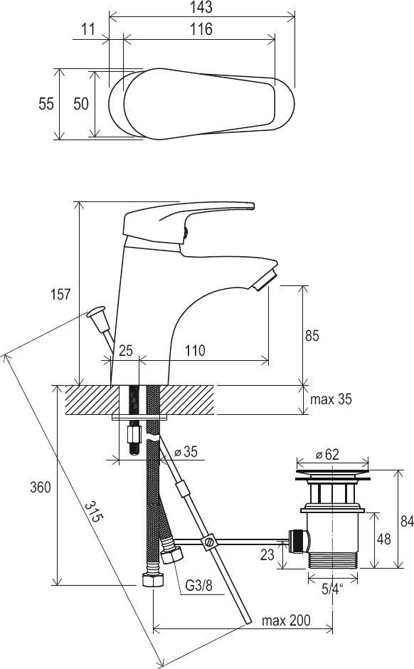 Смеситель для раковины Ravak Neo X070016 хром