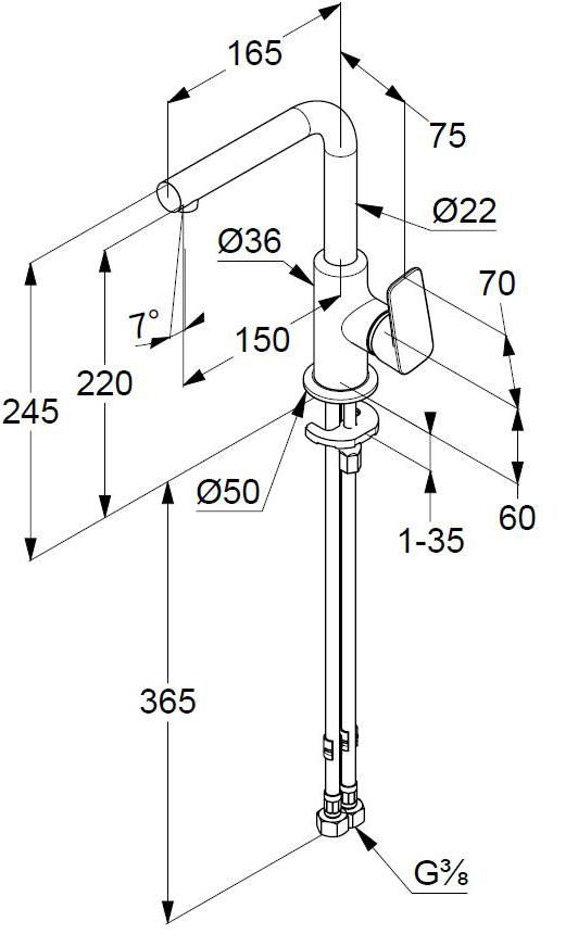 Смеситель для раковины Kludi Pure&Style 400240575 хром