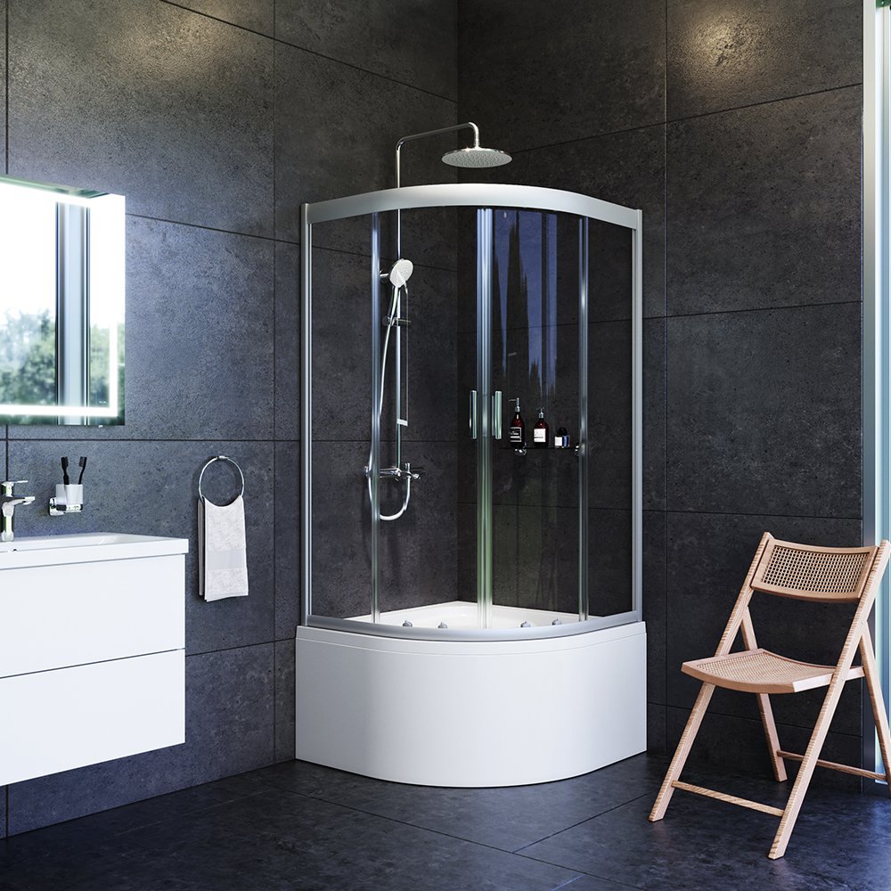 Душевой угол Am.Pm Gem 90x90x150 профиль хром, стекло прозрачное