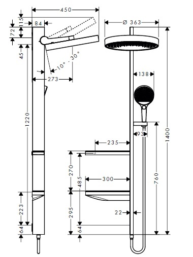 Душевая стойка Hansgrohe Rainfinity 26842000 хром