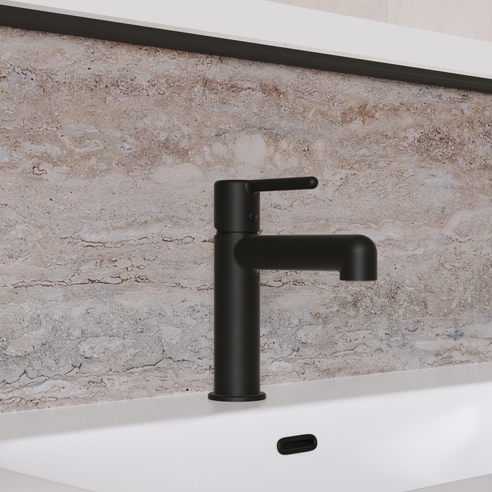 Cмеситель для умывальника, черный матовый, Aiger, IDDIS AIGBL00i01