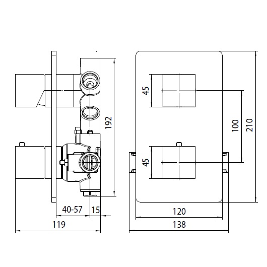 Термостат для душа Bossini Cube Z00061.030 хром