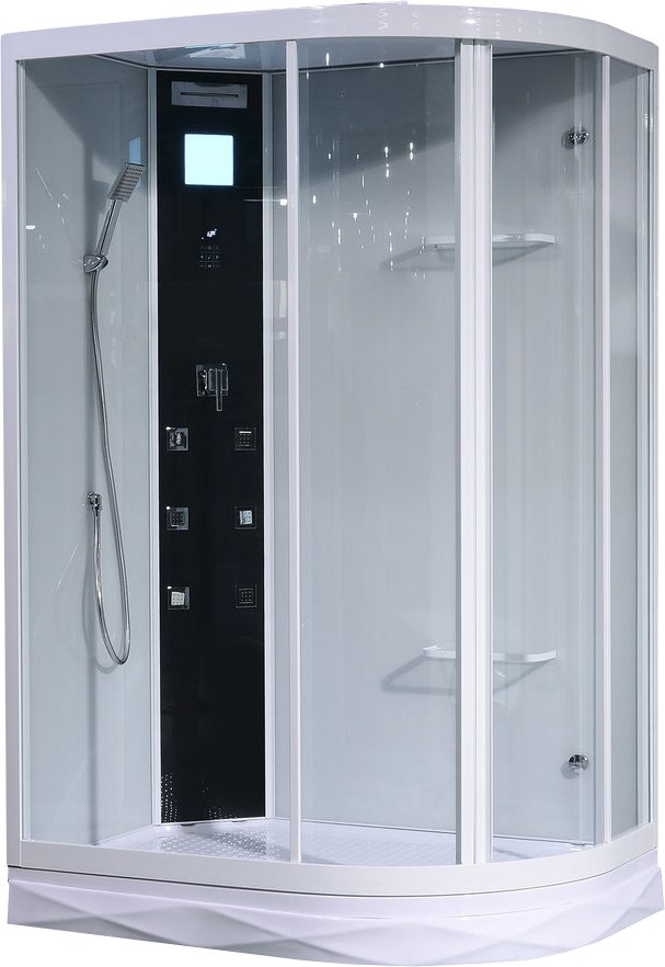 Душевая кабина Orans 86155AL 130x90x220 профиль белый, стекло прозрачное