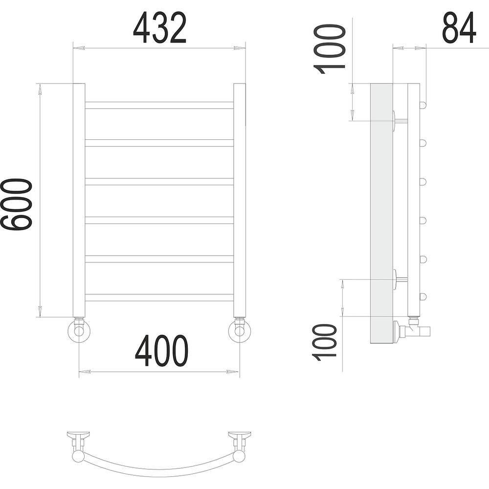 Полотенцесушитель водяной Terminus Классик П6 40х60