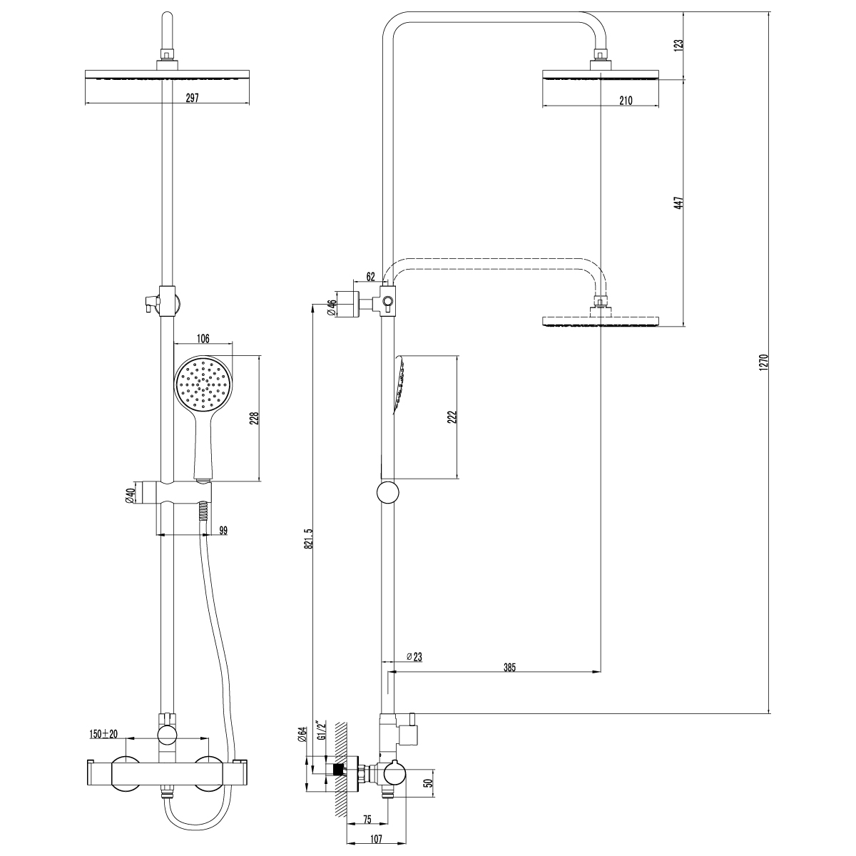 Душевая стойка Lemark Yeti LM7860C хром