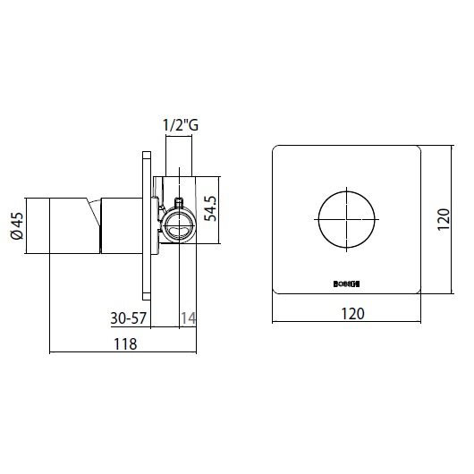 Смеситель для душа Bossini OKI Z00008.030 хром