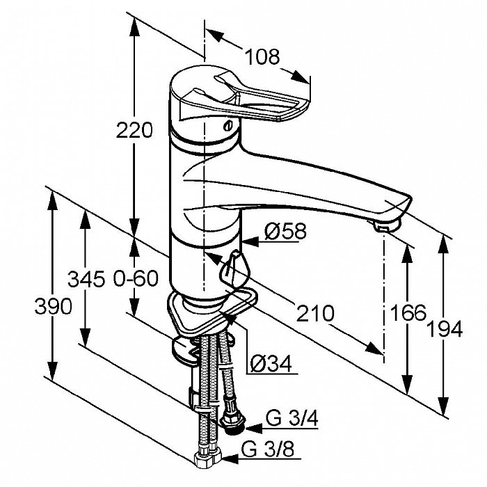 Смеситель для кухни Kludi MX 399060562 хром