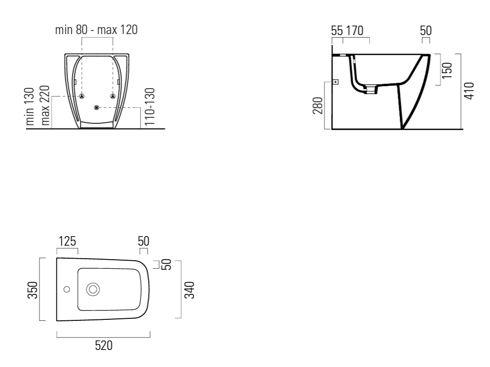 Биде напольное GSI Nubes 9662111 белый