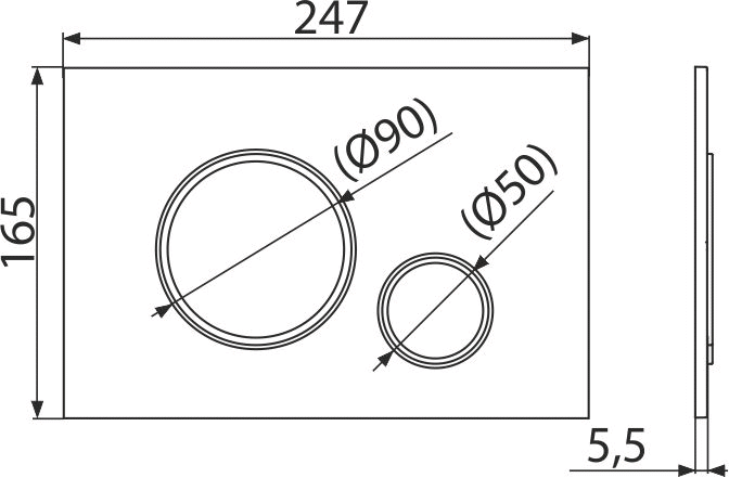 Кнопка смыва AlcaPlast THIN M772 хром матовый