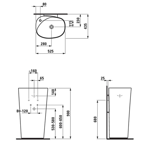 Раковина напольная Laufen Palomba 8.1180.4.000.104.1 белый