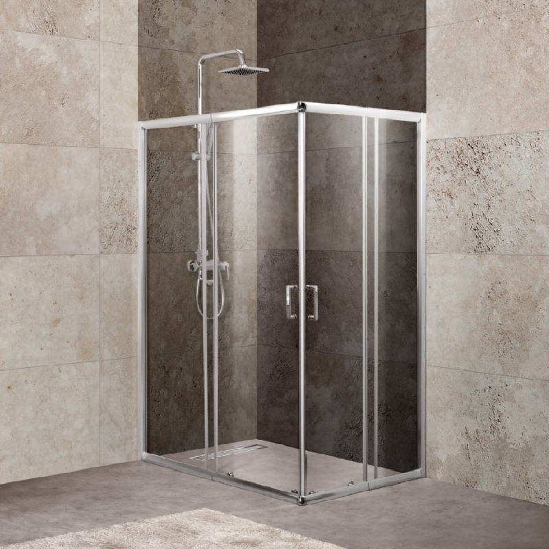 Душевой уголок BelBagno Unique A-2 100х100 профиль Хром стекло прозрачное