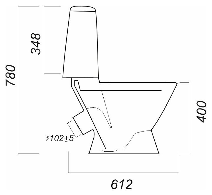 Унитаз-компакт Sanita Лада комфорт LDASACC01030711 с бачком и сиденьем микролифт