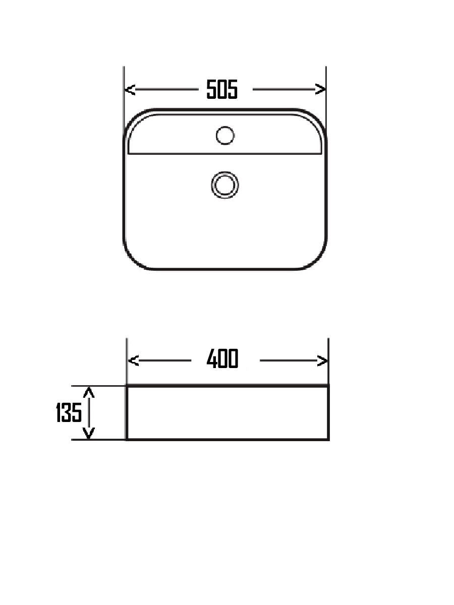 Раковина накладная 50.5см AQUAme AQM5001 белый