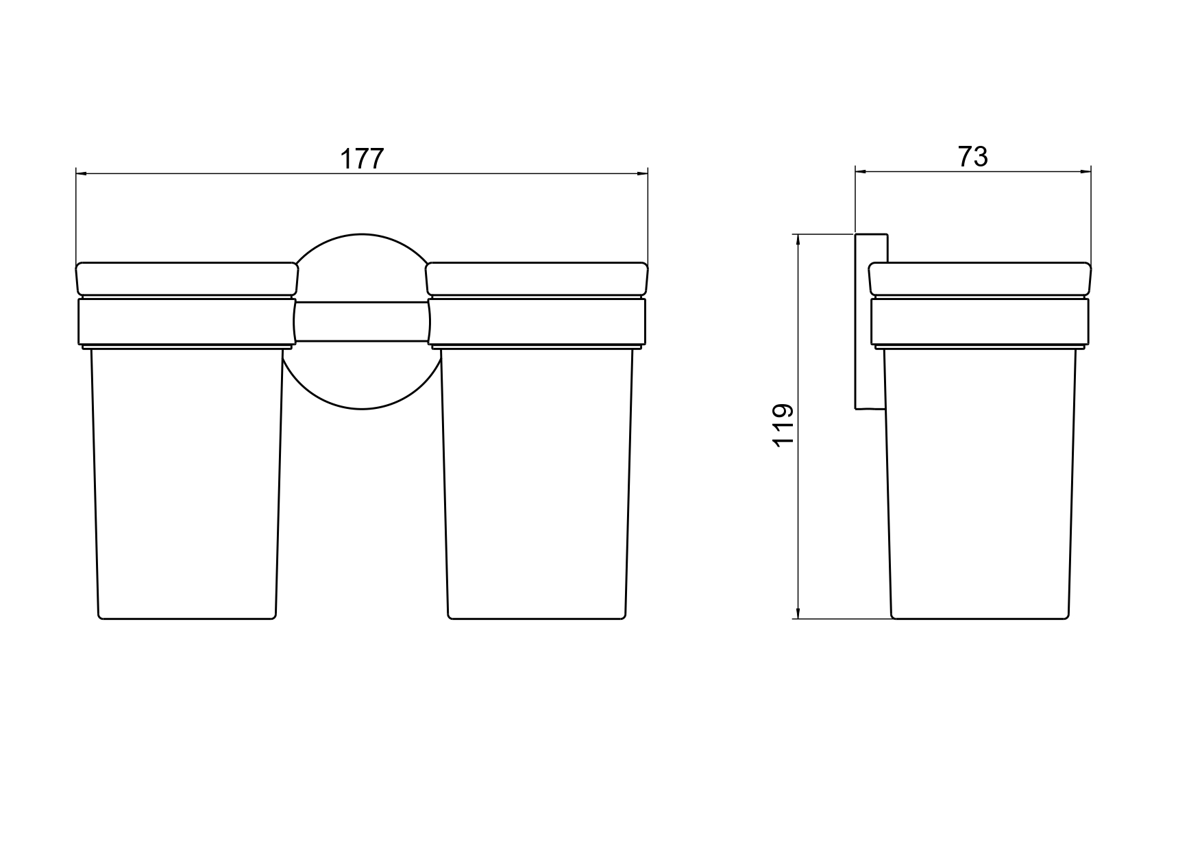 Стакан для ванной двойной Aquatek Европа AQ4117CR хром