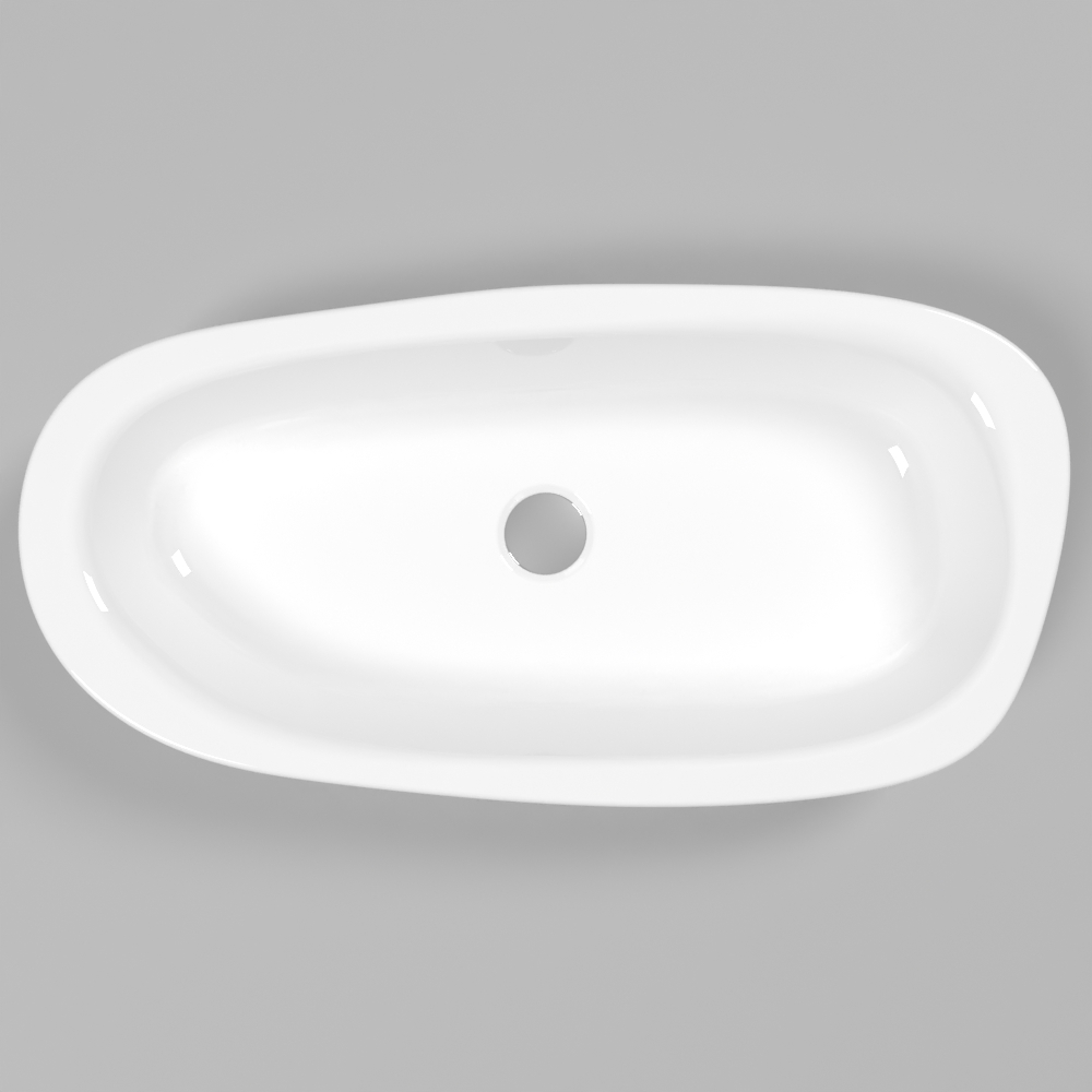 Умывальник WHITECROSS Moonstone E 70x35 (белый глянец) иск. камень