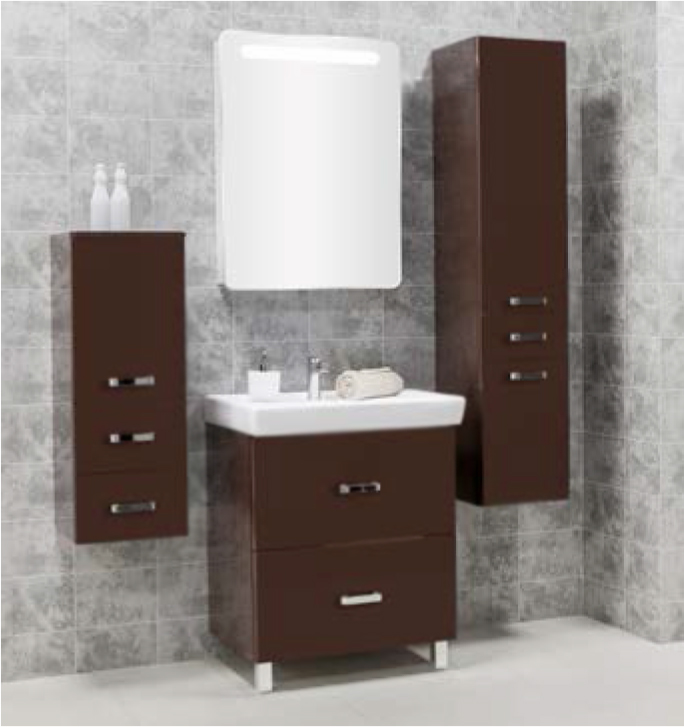 Тумба под раковину Акватон Америна 70 Н 1A169301AM010 белая глянцевая