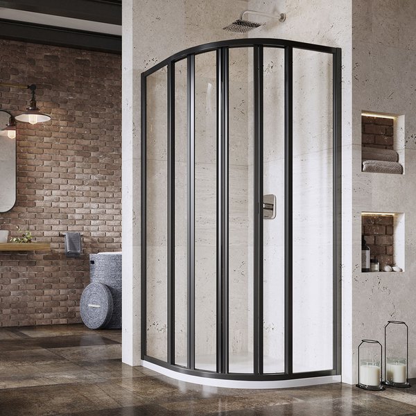 Душевой угол Ravak Supernova SKKP6 90x90x185 профиль черный, стекло прозрачное