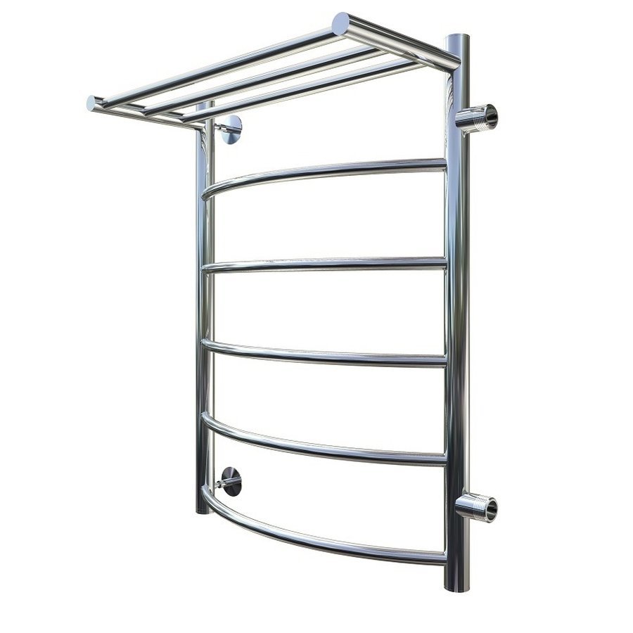 Полотенцесушитель водяной Тругор Приоритет серия 1 73,6х50 хром, с полкой, подключение правое