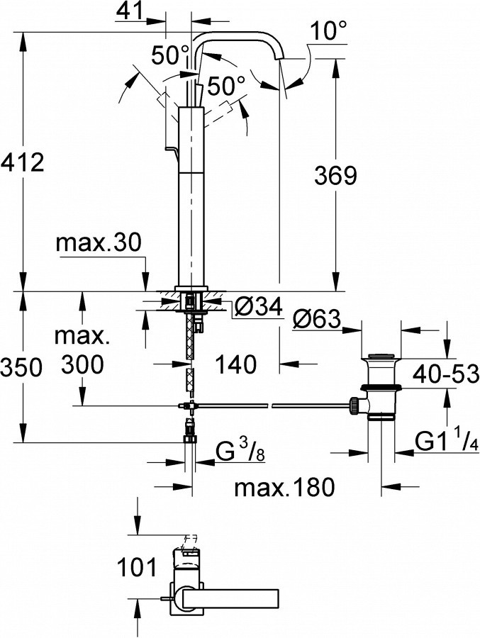 Смеситель для раковины Grohe Allure 32249000 хром