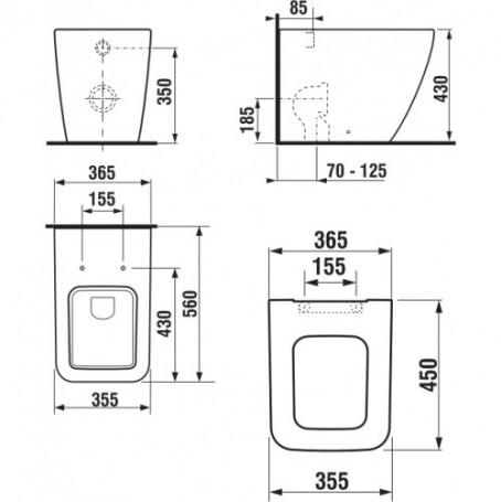 Унитаз приставной Jika Pure 8.2342.4.000.000.1 белый, без сиденья