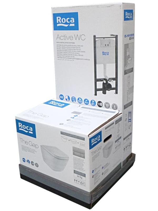 Комплект унитаза с инсталляцией Roca The Gap 893104100 с сиденьем и кнопкой смыва Хром