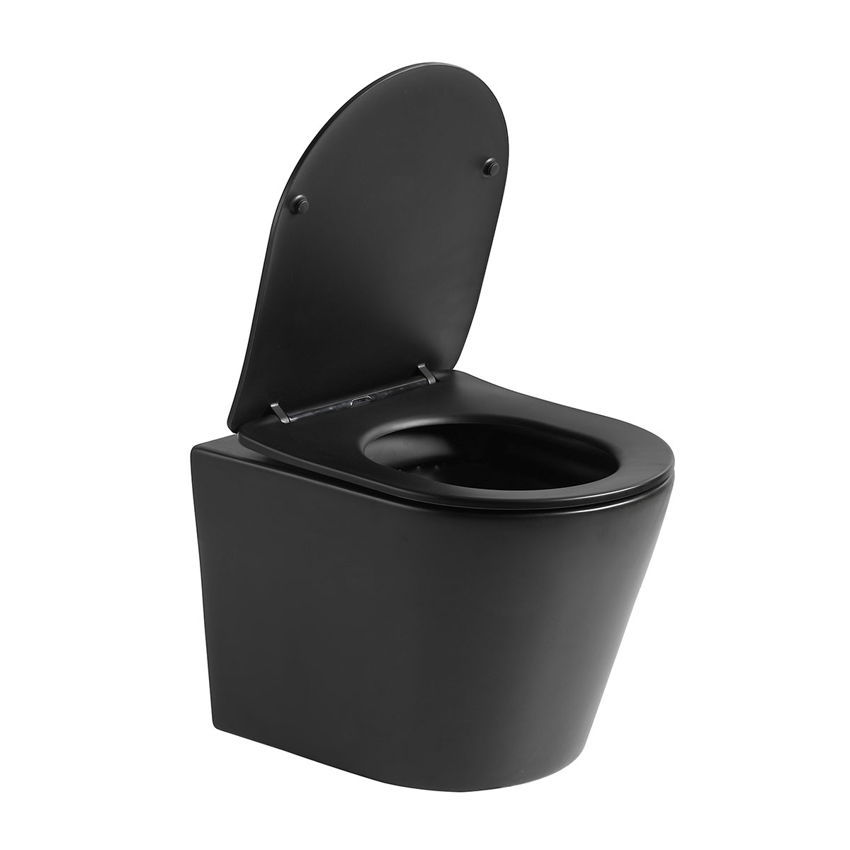 Унитаз подвесной безободковый Vincea Piatti VT1-11SMB черный матовый, с сиденьем микролифт