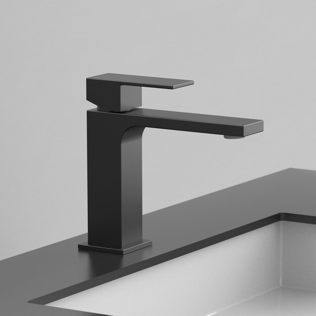 Смеситель для раковины Vincea Cube VBF-1C01MB черный матовый