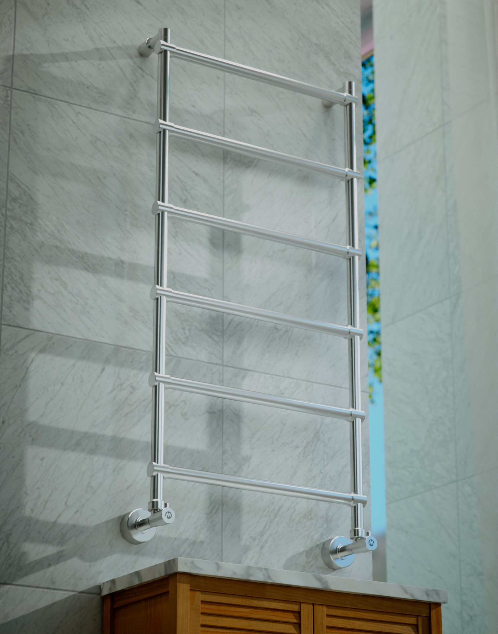 Полотенцесушитель водяной Margaroli Sole 442-6 4424706CRN 1080х535 хром