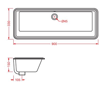 Раковина встраиваемая снизу 90см Artceram Gea GEL002 белый