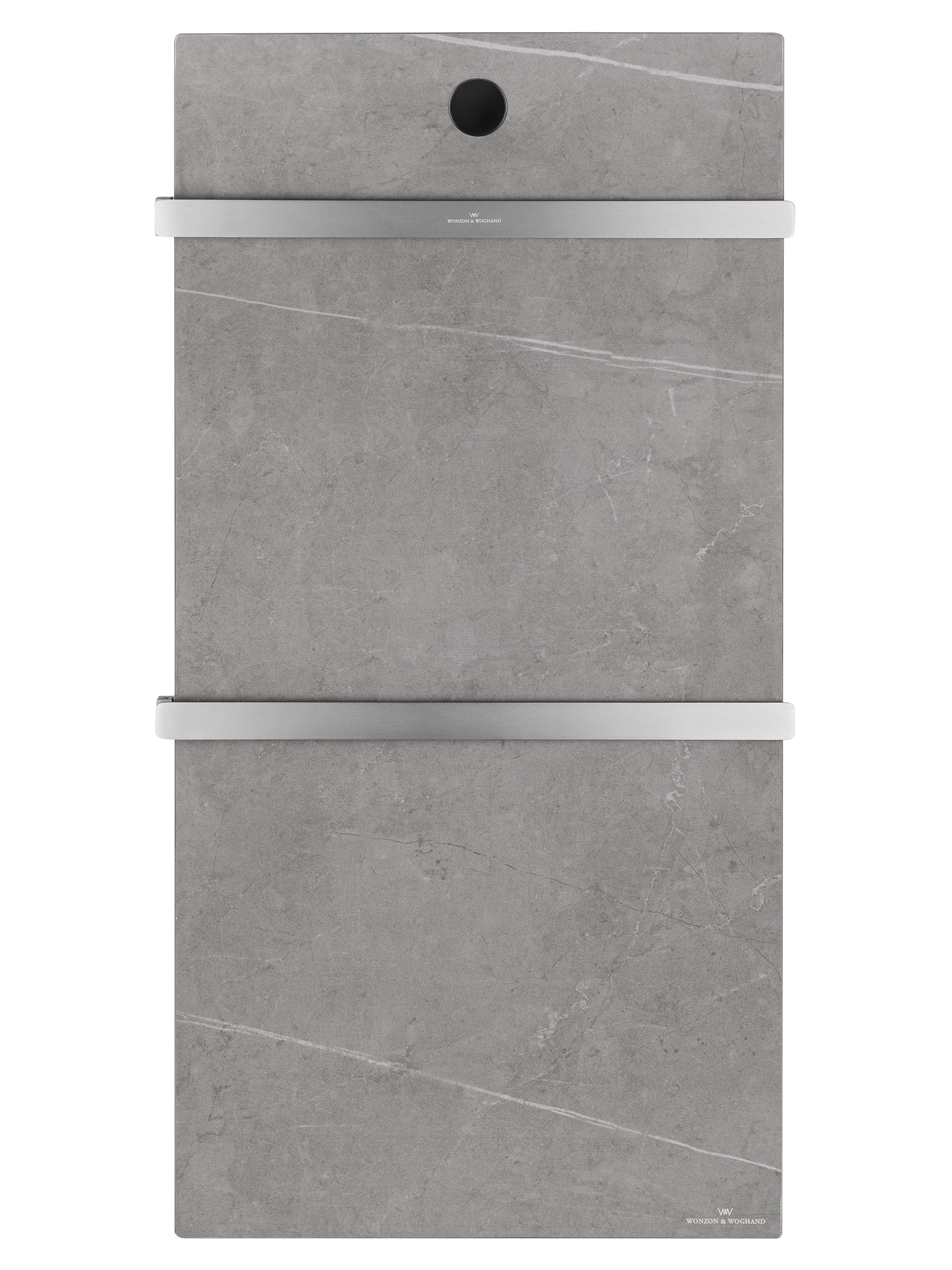 Полотенцесушитель электрический с каменной плитой Серый мрамор WONZON & WOGHAND STUTTGART, Брашированный никель (WW-A502-BR)